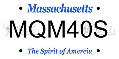 MQM40S Massachusetts License Plate