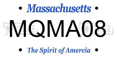 MQMA08 Massachusetts License Plate
