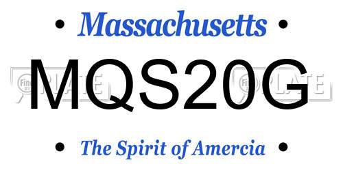 MQS20G Massachusetts License Plate