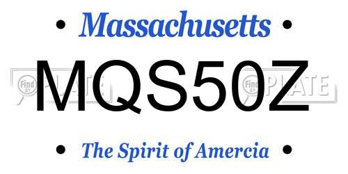 MQS50Z Massachusetts License Plate