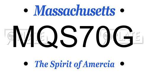 MQS70G Massachusetts License Plate