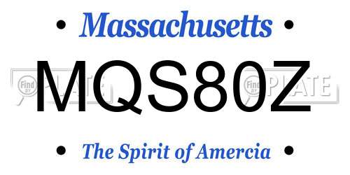 MQS80Z Massachusetts License Plate