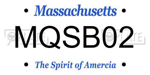 MQSB02 Massachusetts License Plate