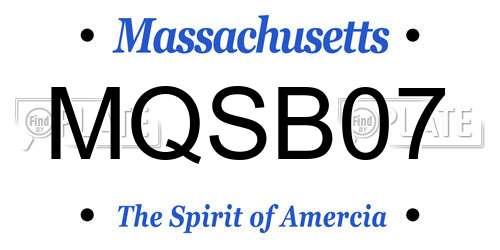 MQSB07 Massachusetts License Plate