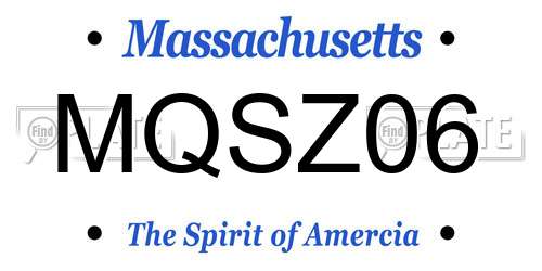 MQSZ06 Massachusetts License Plate