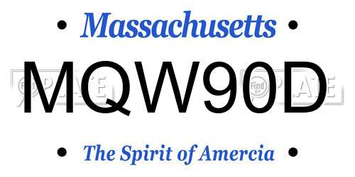 MQW90D Massachusetts License Plate