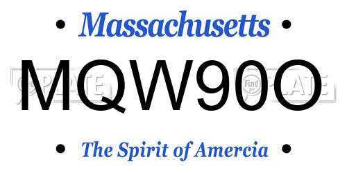 MQW90O Massachusetts License Plate