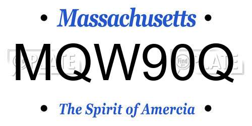MQW90Q Massachusetts License Plate