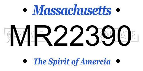 MR22390 Massachusetts License Plate