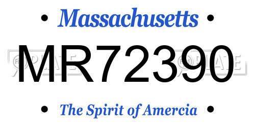 MR72390 Massachusetts License Plate