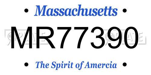 MR77390 Massachusetts License Plate