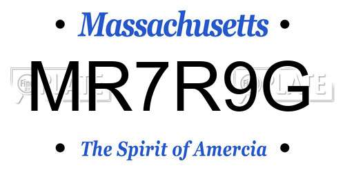 MR7R9G Massachusetts License Plate