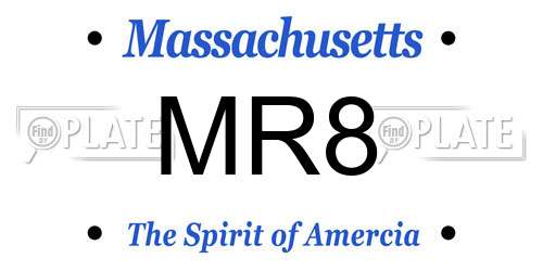 MR8 Massachusetts License Plate