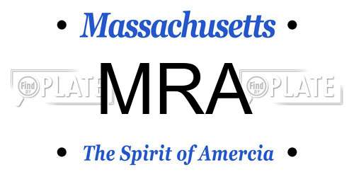 MRA Massachusetts License Plate