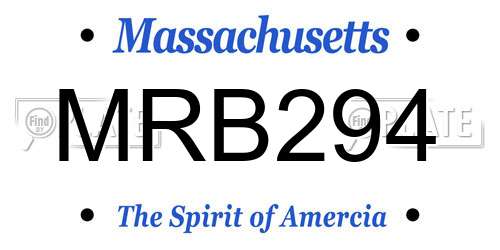 MRB294 Massachusetts License Plate