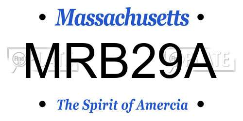 MRB29A Massachusetts License Plate