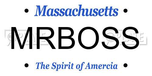 MRBOSS Massachusetts License Plate