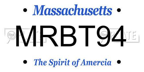 MRBT94 Massachusetts License Plate