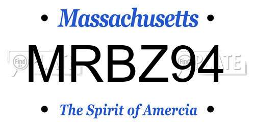 MRBZ94 Massachusetts License Plate