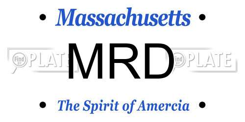 MRD Massachusetts License Plate