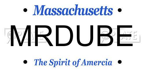 MRDUBE Massachusetts License Plate