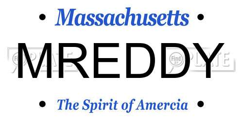 MREDDY Massachusetts License Plate