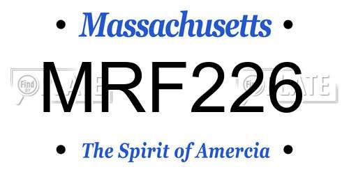 MRF226 Massachusetts License Plate