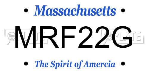 MRF22G Massachusetts License Plate