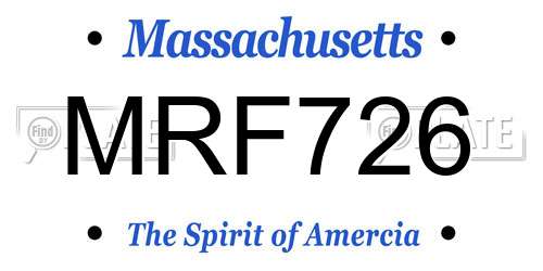 MRF726 Massachusetts License Plate