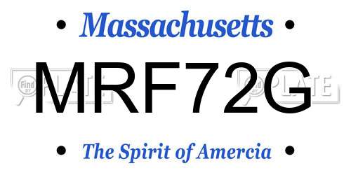 MRF72G Massachusetts License Plate