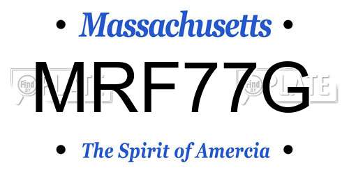 MRF77G Massachusetts License Plate