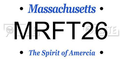 MRFT26 Massachusetts License Plate
