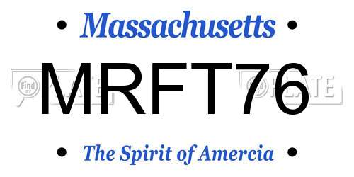 MRFT76 Massachusetts License Plate