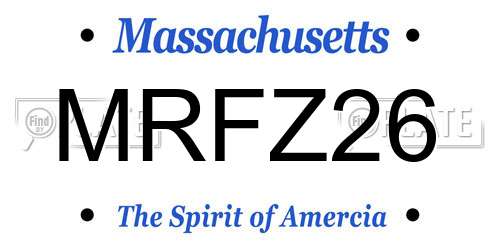 MRFZ26 Massachusetts License Plate