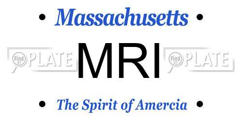 MRI Massachusetts License Plate