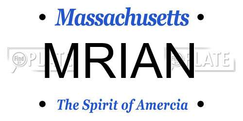 MRIAN Massachusetts License Plate