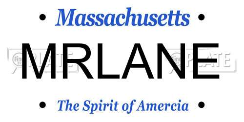 MRLANE Massachusetts License Plate