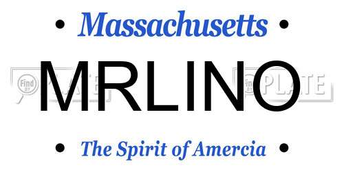 MRLINO Massachusetts License Plate