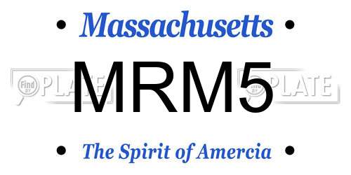 MRM5 Massachusetts License Plate