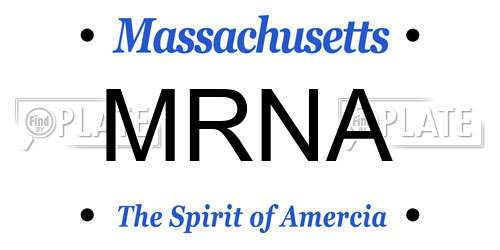MRNA Massachusetts License Plate
