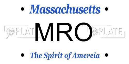 MRO Massachusetts License Plate