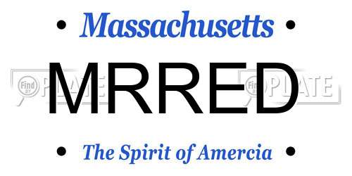 MRRED Massachusetts License Plate