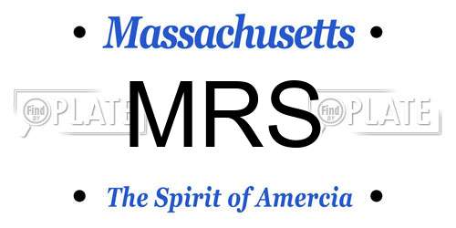 MRS Massachusetts License Plate
