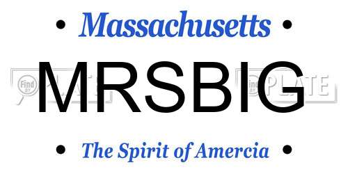 MRSBIG Massachusetts License Plate
