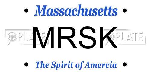 MRSK Massachusetts License Plate