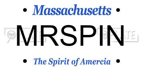MRSPIN Massachusetts License Plate