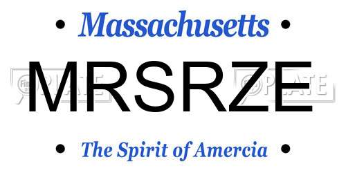 MRSRZE Massachusetts License Plate