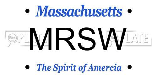 MRSW Massachusetts License Plate