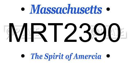 MRT2390 Massachusetts License Plate