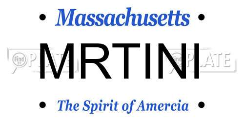MRTINI Massachusetts License Plate